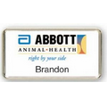 Rectangle Full Color Release Badge w/Gold or Silver Frame (1.5"x2.875")